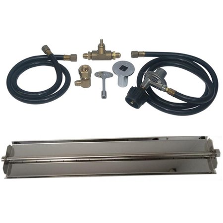 TRETCO 18 in. Stainless Steel Linear Burner Pan Kit, Liquid Propane OB5SS-BK1-18-LP